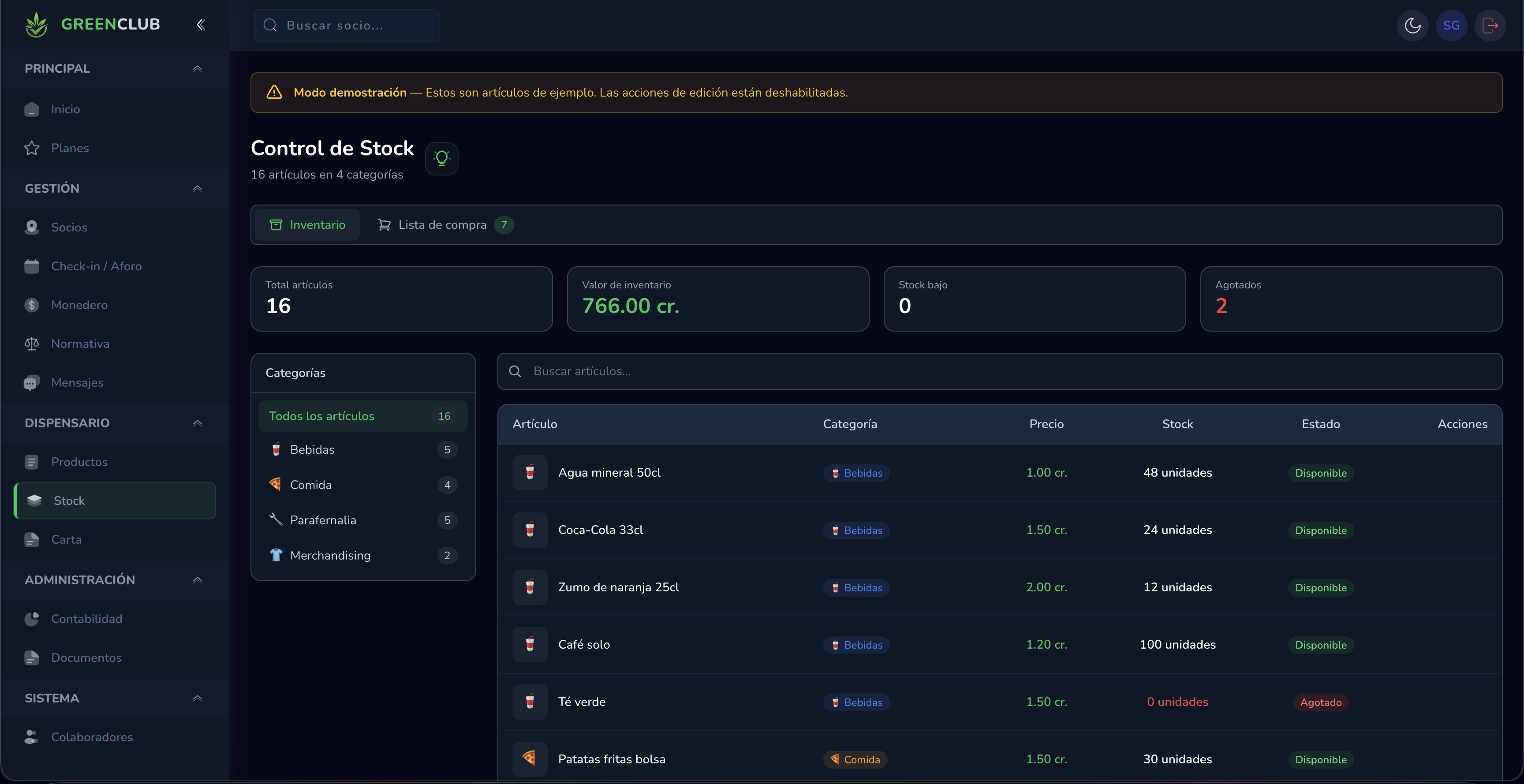 Stock e Inventario - Control de productos y existencias